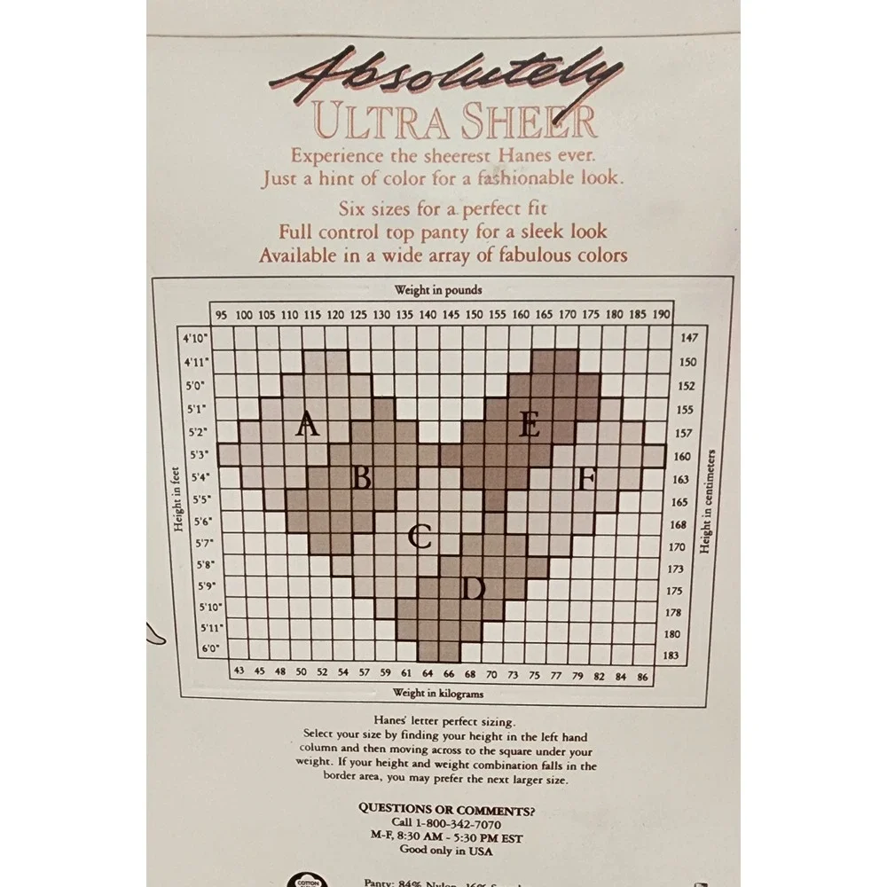 Hanes Absolutely Ultra Sheer Pantyhose Size E Barely Black NEW Control Top 707